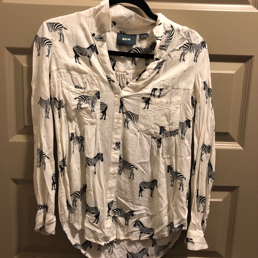 Long sleeved zebra blouse